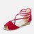 Fashion  Comfort Solid Strap Low-heeled Sandals-Red