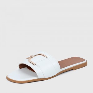  Casual Fashion Flip Flop Casual Flat Slippers-White