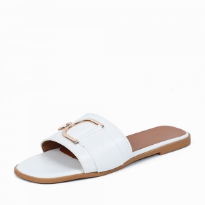  Casual Fashion Flip Flop Casual Flat Slippers-White