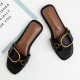 Casual Fashion Flip Flop Casual Flat Slippers-Black image