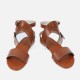Stylish Belt Buckle Open Toe Ankle Strap With Flat Heel sandals-brown image