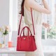 Trendy Zip Closure Embossed Shoulder Shoulder Bag-Red image