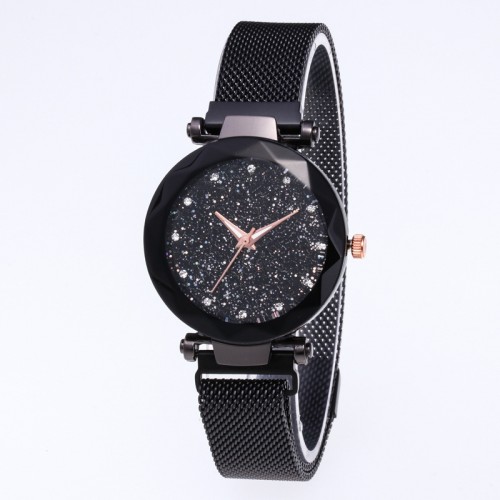 Sky Diamond Printed Magnetic Strap Bracelet Watch-Black image