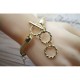 Heart Style Adorable Bracelet Women Watch-Gold image