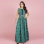 Latest Design Digital Printed Sleeveless Maxi Casual Dress - Green