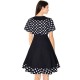 Trendy Two-piece Polka Dot Shawl Midi Skirt Dress - Black image