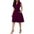 Bow Knot Sleeveless High Waist Mid-skirt Dress - Purple