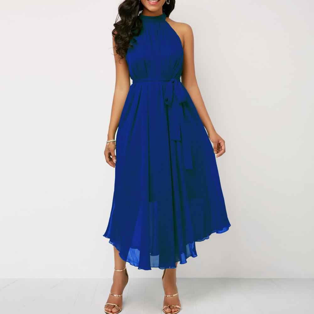 high neck sleeveless maxi dress