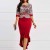 Leopard Print Round Neck Ruffled Body-con Dress - Red