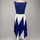 Trending Contrast Geometric Sleeveless Long Dress - Blue|image