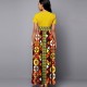 Multicolor Print Short-sleeve Maxi Casual Dress - Yellow image