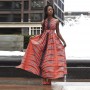 Latest Design Digital Printed Sleeveless Maxi Casual Dress - Red