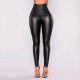 Latest Style New Faux Leather High Rise Leggings-Black image