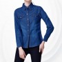 New Trending Fashion Denim Dual Pocket Full Sleeve Shirt -Blue