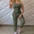 Sleeveless One-shoulder Strap Rompers Casual Dress - Green