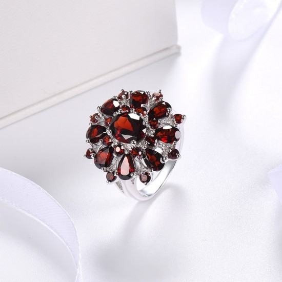 Shining Ruby Cubic Zircon Stones Ring for Women Party-Red image