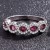 Silver Cross Border Ring Jewellery Zircon Gemstones-Red