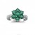New Latest Design Flower Pattern Zircon Stones Ring-Green