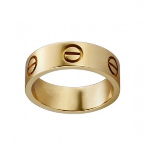 Women's Love Design Cartier Style Titanium Steel Ring-Gold