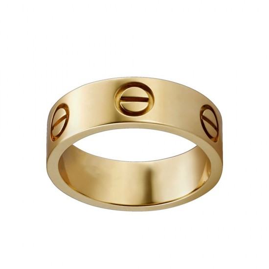 Women's Love Design Cartier Style Titanium Steel Ring-Gold image