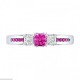 Silver Plated New Fashion 3-Stone Natural Topaz Ring-Pink image