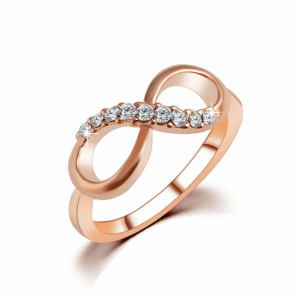 Simple Style "8" Shape Zircon Stones Fashion Ring-Gold