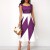 Trending Contrast Geometric Sleeveless Long Dress - Purple