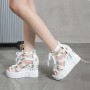 New Summer Peep-toe Wedge Platform Sandals-White