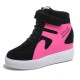 Latest Style High Top Women's Hidden Wedge Sneaker Shoes-Black image