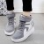 Latest Style High Top Women's Hidden Wedge Sneaker Shoes-Grey