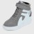 Latest Style High Top Women's Hidden Wedge Sneaker Shoes-Grey