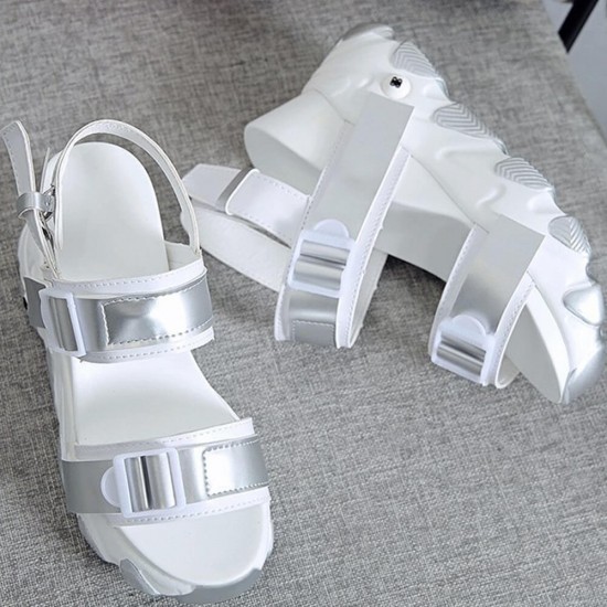 Fashion Designers 10 cm Super High Wedge Sandals-White image