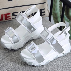 Fashion Designers 10 cm Super High Wedge Sandals-White