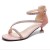 Ankle Strap Rhinestone High Heel Sandals - Pink