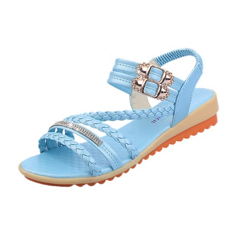 Casual Ankle Strap Lightweight Slip-On Sandals - Blue image
