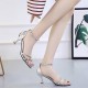 Rivets Decorated Open-Toe Ankle Strap Sandals - Silver image