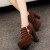 Casual High Heel Martin Design Pumps Shoes - Brown