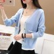 Women Elegant Cardigan Long Sleeve Sweater - Blue image