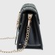 Buy Small Size Magnetic Closure Chain Messenger Bag -Black image |Fashion