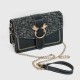 Buy Small Size Magnetic Closure Chain Messenger Bag -Black image |Fashion