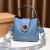 Magnetic Closure Pure Color Strapped Hand Bag-Blue