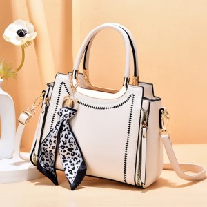 Elegant Fashion Dual zipper Hand Bag -Cream