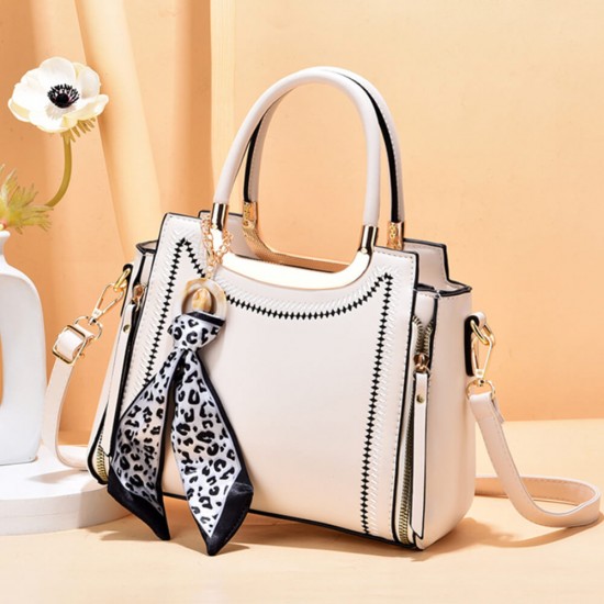 Elegant Fashion Dual zipper Hand Bag -Cream image
