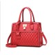 Diamond Stitched Zipper Clouser Hand Bag -Red image