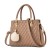 Casual Rhombic Embroidery Furry Ball Hand bag-Brown