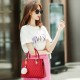Casual Rhombic Embroidery Furry Ball Hand bag-Red image
