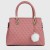 Casual Rhombic Embroidery Furry Ball Hand bag-Pink