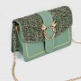 Small Size Magnetic Closure Chain Messenger Bag -Green