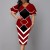 Elegant Bell Sleeved Geometric Printed Mid Calf Dress - Red