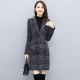 Plaided Two Piece Open Front Coat With Skirt Suit - Black|image